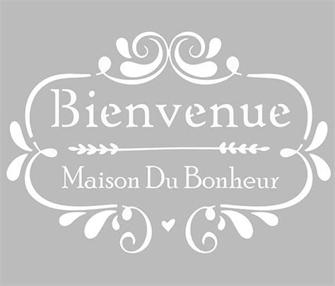 Pochoir Adhésif 28 x 20 cm Affiche Bienvenue | Pochoirs imprimables