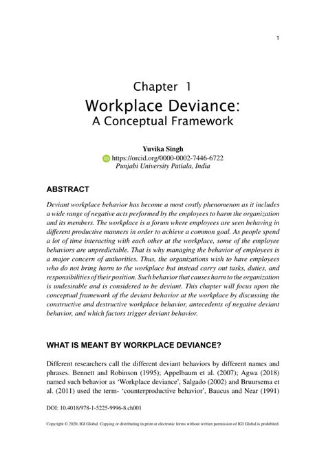 Pdf Workplace Deviance A Conceptual Framework