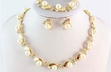 imitation pearl sets jewelry classic gold pearls plated crystal clear gifts quality party high color