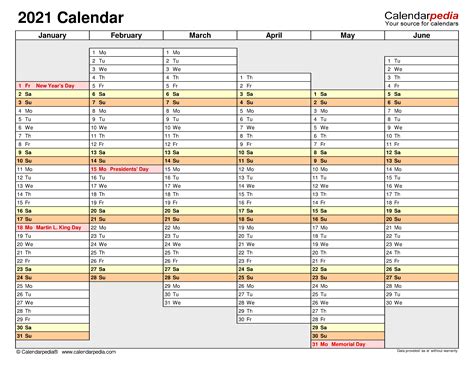 Jahreskalender für das kalenderjahr 2021 für deutschland, mit bundesweiten und regionalen (länderspezifischen) gesetzlichen feiertagen. 2021 Calendar Excel One Page - January 2021