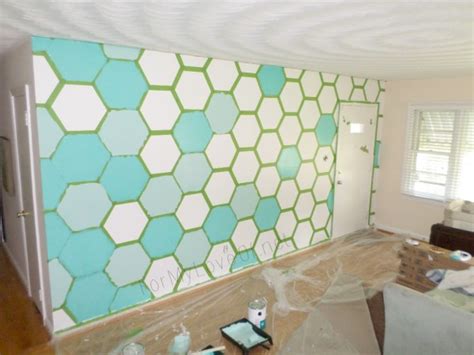 There are a million easy ways to use paint to make your walls truly unique. Remodelaholic | DIY Ombre Painted Hexagon Accent Wall