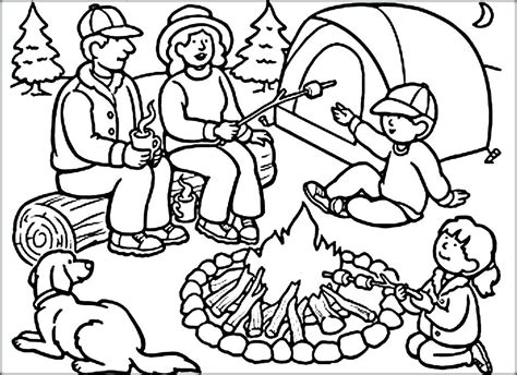 Objects for the wilderness camping. Camping Tent Coloring Page at GetColorings.com | Free ...