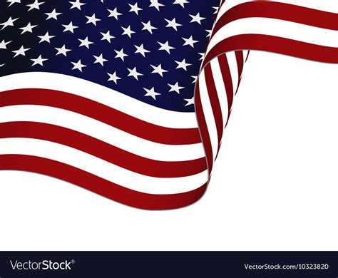 Waving Usa Flag Isolated On White Background Vector Image