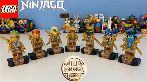 Ninjago 10th Anniversary Golden Minifigures Complete Collection Youtube