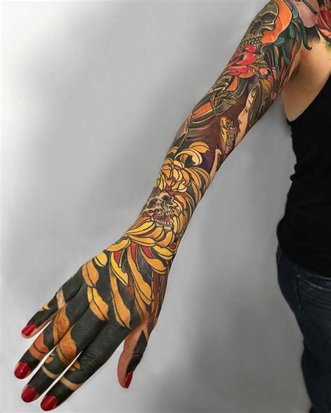 Japanese Floral Sleeve Tattoo Ideas