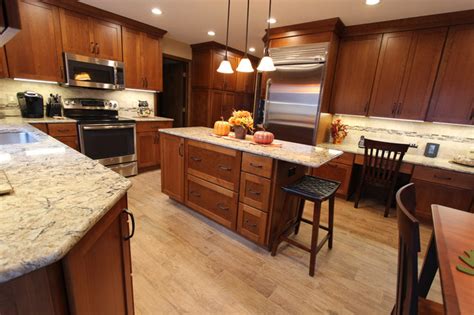 Cherry Cabinets With Quartz Countertop ~ Strongsville Oh 1