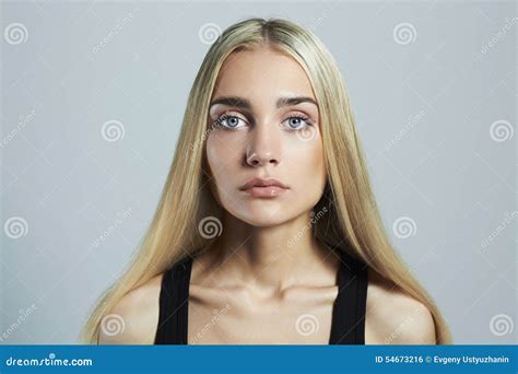 Young Blond Woman With Blue Eyesbeautiful Girl Stock Photo Image Of