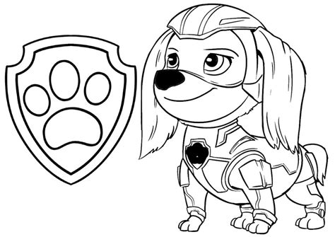 Coloring Page Paw Patrol The Mighty Movie Liberty Badge 19
