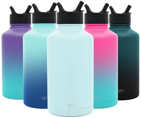Simple Modern Insulated Water Bottle With Straw Lid Reusable Wide Mouth