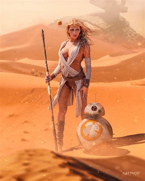 Rey Skywalker Sexy Cosplay R2 D2 Star Wars Poster Etsy