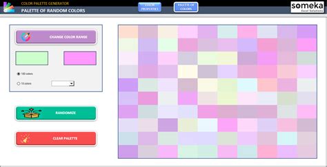 Excel Color Palette Generator Random Color Theme Spreadsheet