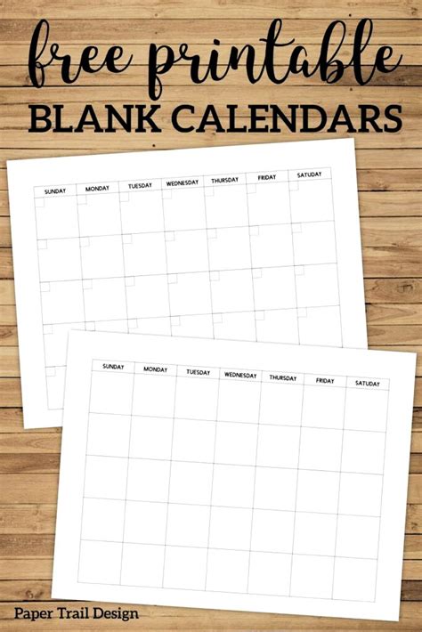 printable blank calendar template simple planning calendar layout
