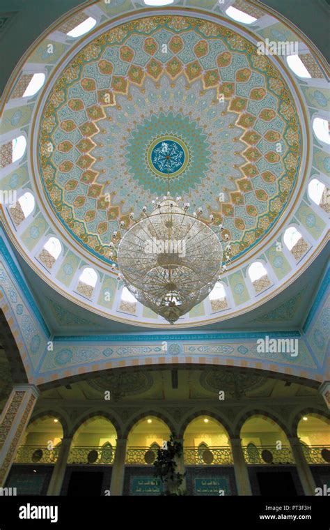 Kazakhstan Astana Hazrat Sultan Mosque Interior Stock Photo Alamy