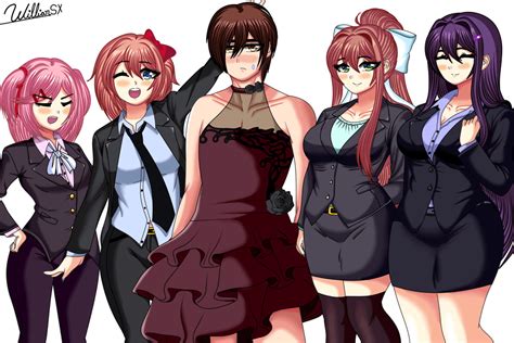 The Dokis In Suit And Mc In Dress Remake Ddlc