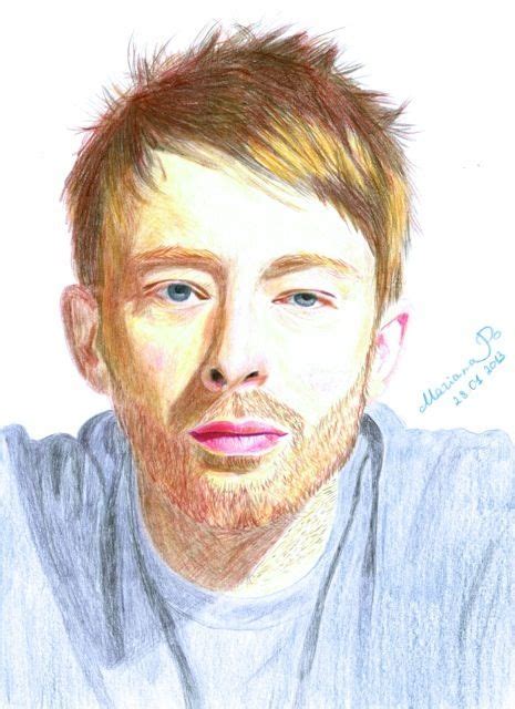 Thom Yorke Radiohead Color Pencils 20x30 Pencil Portrait Portrait