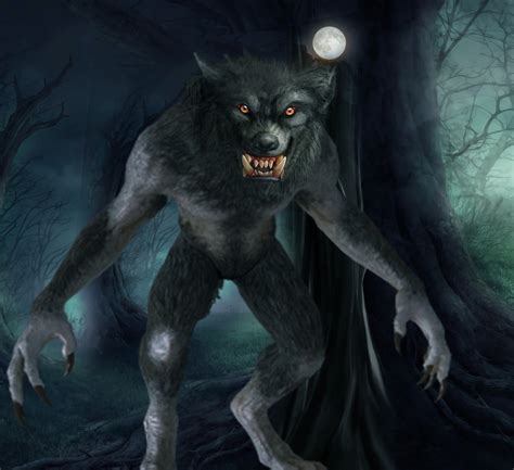 Creepy Werewolf On A Full Moon Night