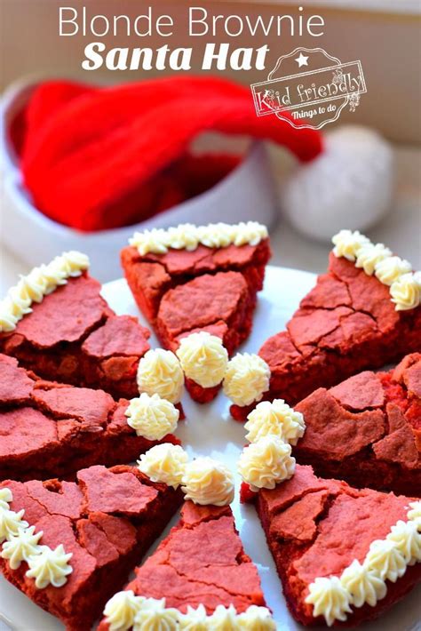 Visit this site for details: Blonde Brownie Santa Hat Christmas Dessert | Recipe | Kid desserts, Cute christmas desserts ...
