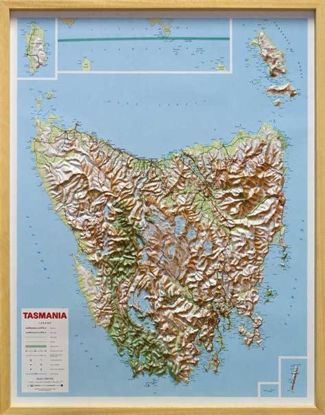 Tasmania Raised Relief Map