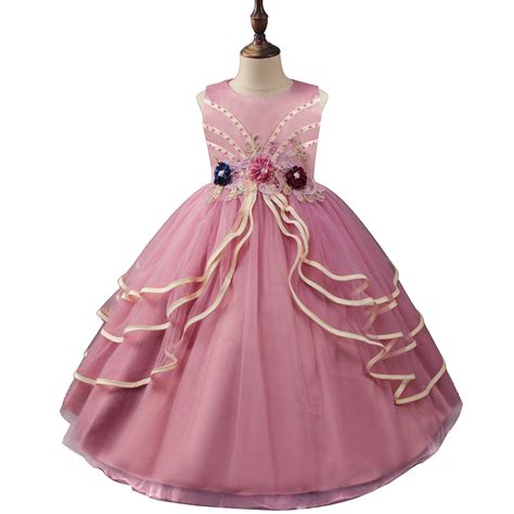 New Arrival 12 Years Old Girls Wedding Dresses Children Party Normal