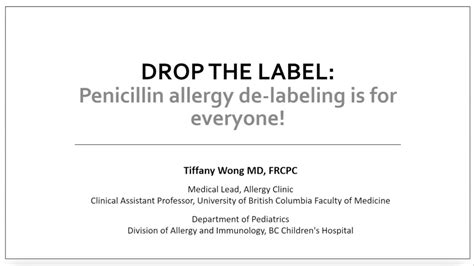 Drop The Label Penicillin Allergy De Labeling Youtube