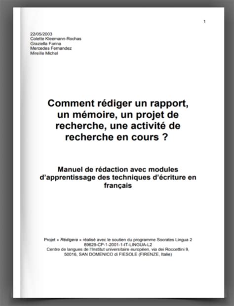Télécharger Comment Rédiger Un Rapport Un Mémoire Un Projet De
