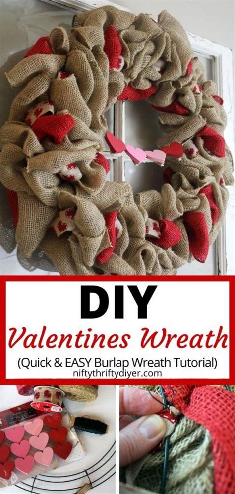 Diy Valentines Wreath ~ Burlap Wreath Tutorial ~nifty Thrifty Diyer
