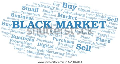Black Market Word Cloud Vector Made Stock Vector Royalty Free