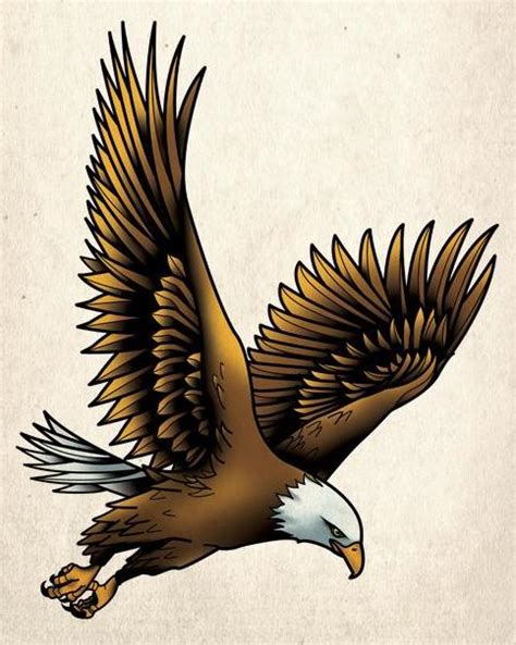 Colorful American Flying Eagle Tattoo Design Tattooimagesbiz