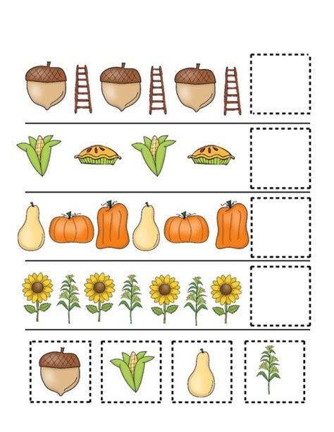 Fall Autumn Worksheets Cut And Paste Preschool And