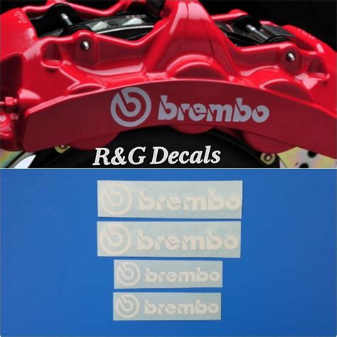 Buy R G Brembo Piston Piston High Temp Brake Caliper Decal Sticker Set Of White Online