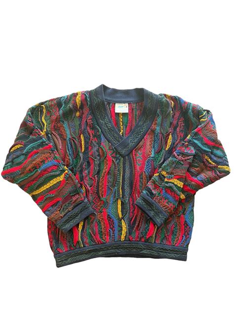 Vintage Coogi Sweater Biggie Smalls Colorful Mens Med Gem