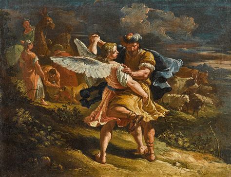 Jacob Wrestling With The Angel Painting By Francesco Fontebasso Fine