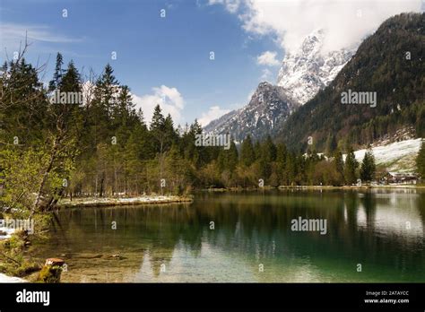 Lake Hintersee In The Bavarian Alps Ramsau Bavaria Germany Stock
