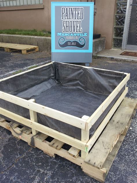 Durable pallet wood furniture indoors and outdoors. Raised Bed Gardens for sale at Painted Shovel Mercantile. Made from upcycled wooden pallets ...