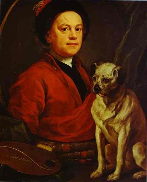 Self Portrait With Pug Dog 1745 Painting William Hogarth Oil Paintings