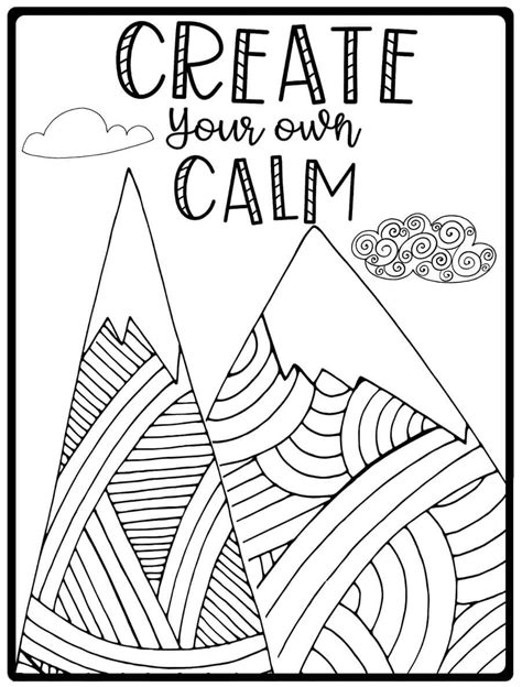 Mindfulness Create Your Own Calm Coloring Page Download Print Or