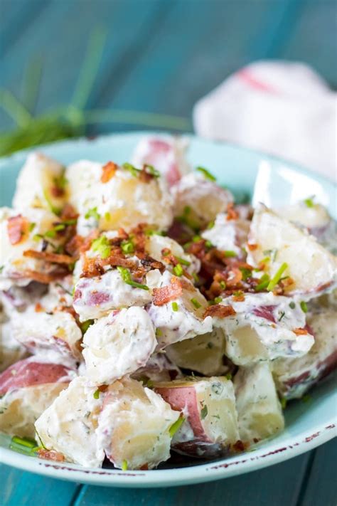 By doing this while the potatoes are. Bacon Ranch Potato Salad with Greek Yogurt -- A Mind "Full" Mom