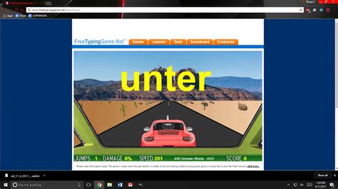 Log in to save score and customize car. FreeTypingGame.net - Desert Typing Racer (Any % Only ...