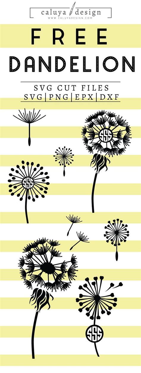 We made this file upon request. Free Dandelion Monogram SVG, PNG, EPS & DXF | Free SVG ...