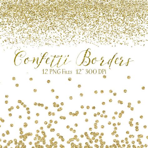 Photo Overlay Gold Confetti 5 X 7 Inch Clipart Gold Glitter Frames