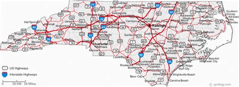 Map Of Western North Carolina Cities Map Of North Carolina Cities North