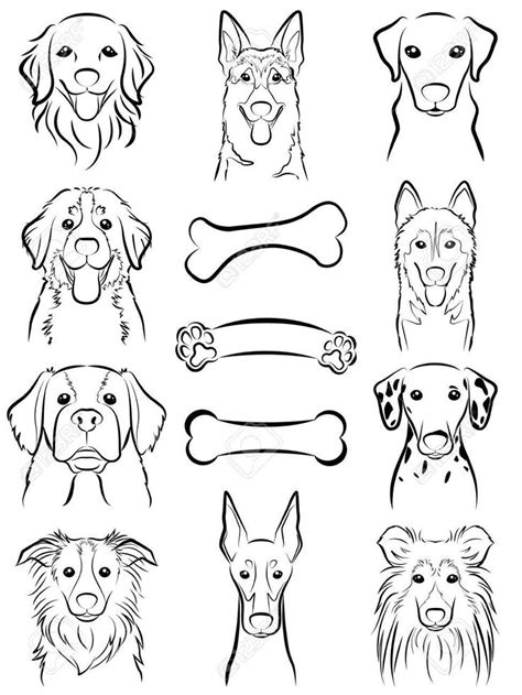 Pug dog black and white hand drawn cartoon portrait. Personalized Dog Line Drawing Art at GetDrawings.com ...