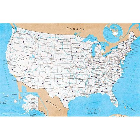 Buy Pyramid America Laminated Map Of United States Usa Roads Highways