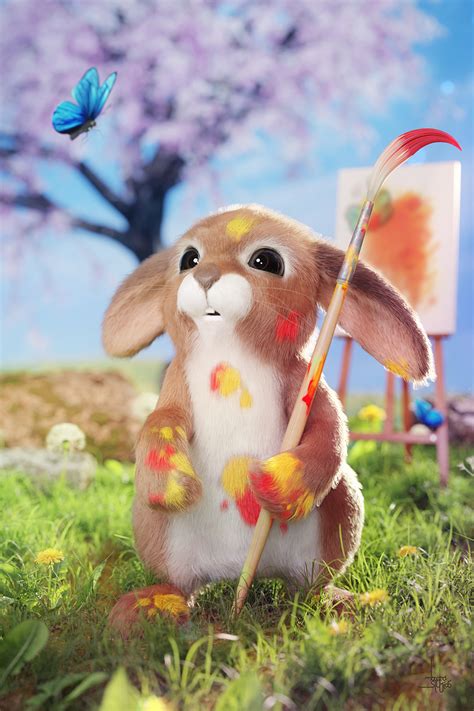 Happy Easter Artist Bunny Finished Projects Blender Artists
