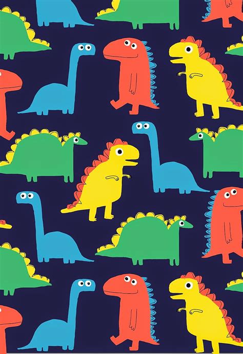 Dinosaur Dinosaur Illustration Pattern Kids Dinosaur Hd Phone