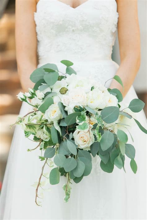 Bouquets Photos White Rose Eucalyptus Bridal Bouquet Inside Weddings