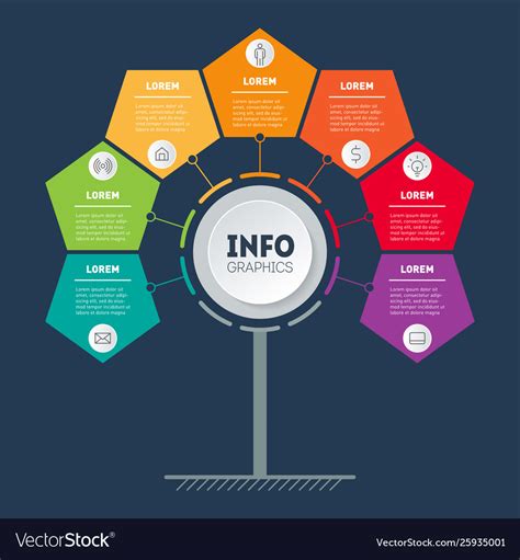 Business Infographics Concept With 7 Options Info Vector Image