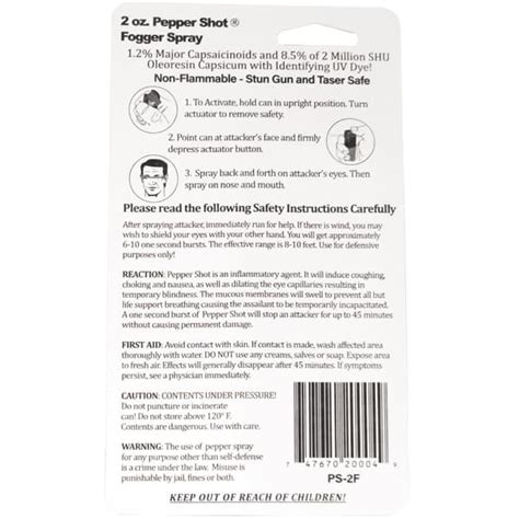 Pepper Shot 12 Mc 2 Oz Pepper Spray Safety Technology