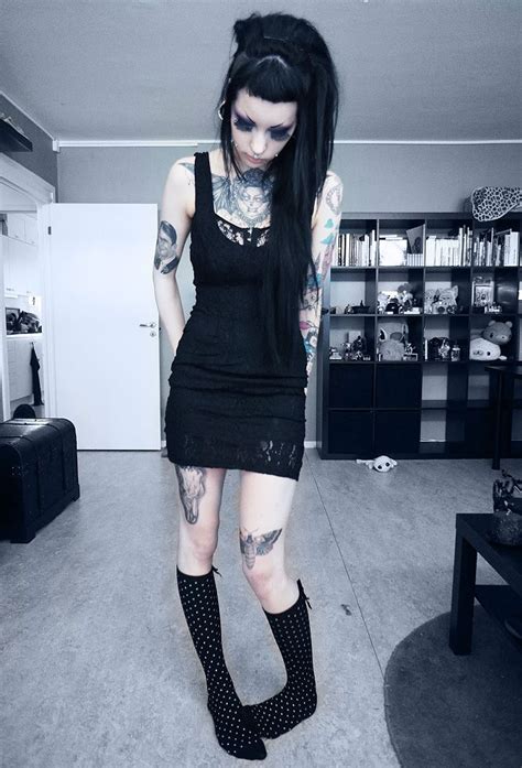 Goth Short Bangs Shaved Black Long Alternative Fashion Fashion