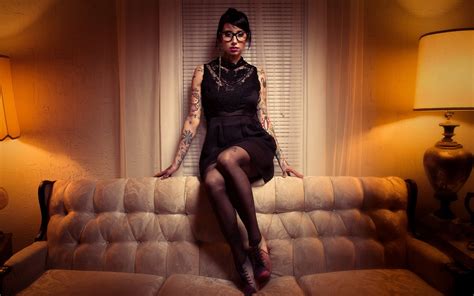 Wallpaper Women Model Sitting Dress Couch Fashion Beauty Leg Screenshot Human
